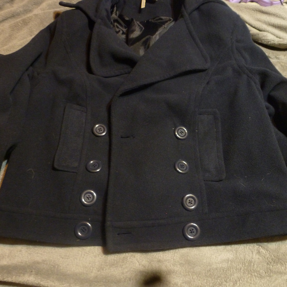 To To Collection Double-Breasted Navy Blue peaCoat - Picture 3 of 5